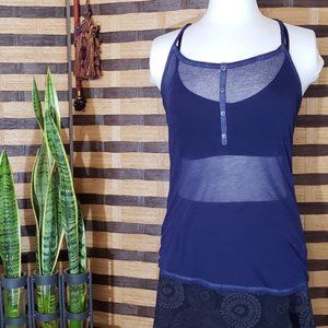 Athleta navy blue slub tank top Size XSmall